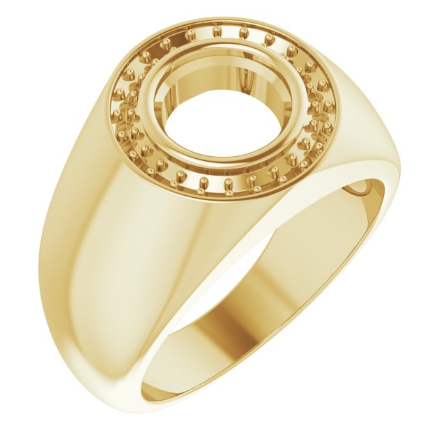 18K Yellow 8.2mm Round Ring Mounting