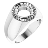 Sterling Silver 8.2mm Round Ring Mounting