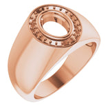 10K Rose 8x6 mm Oval Ring Mounting