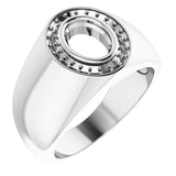Sterling Silver 8x6 mm Oval Ring Mounting