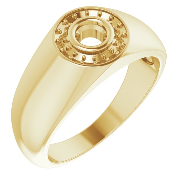18K Yellow 4.1 mm Round Ring Mounting