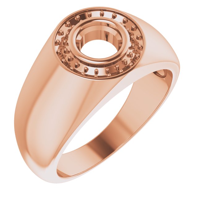 10K Rose 5.8mm Round Ring Mounting