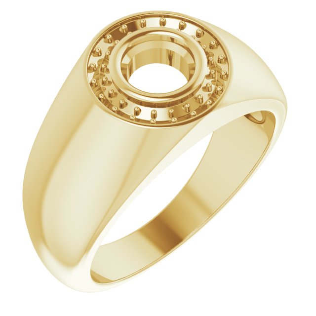 10K Yellow 5.8 mm Round Ring Mounting