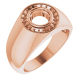 10K Rose 6.5mm Round Ring Mounting