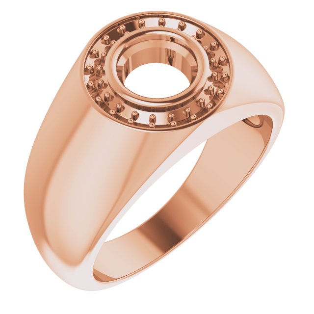 18K Rose 6.5mm Round Ring Mounting