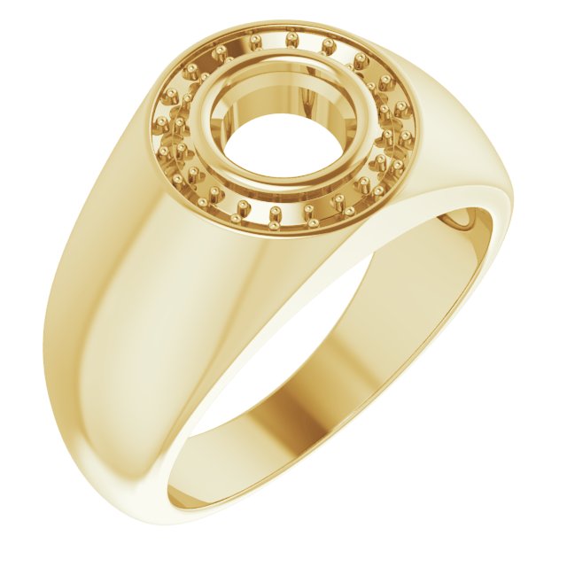18K Yellow 6.5mm Round Ring Mounting