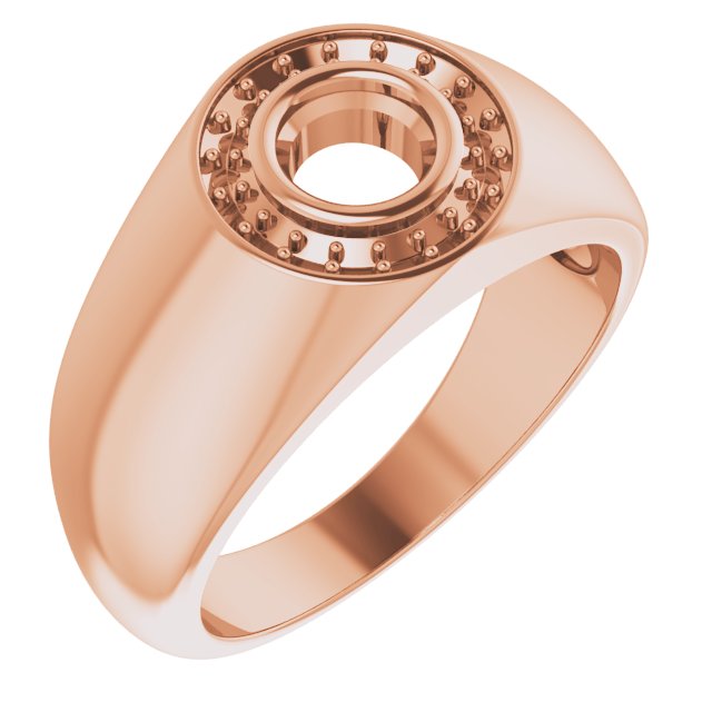 10K Rose 5.5mm Round Ring Mounting