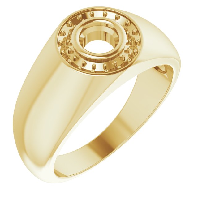 10K Yellow 4.8 mm Round Ring Mounting