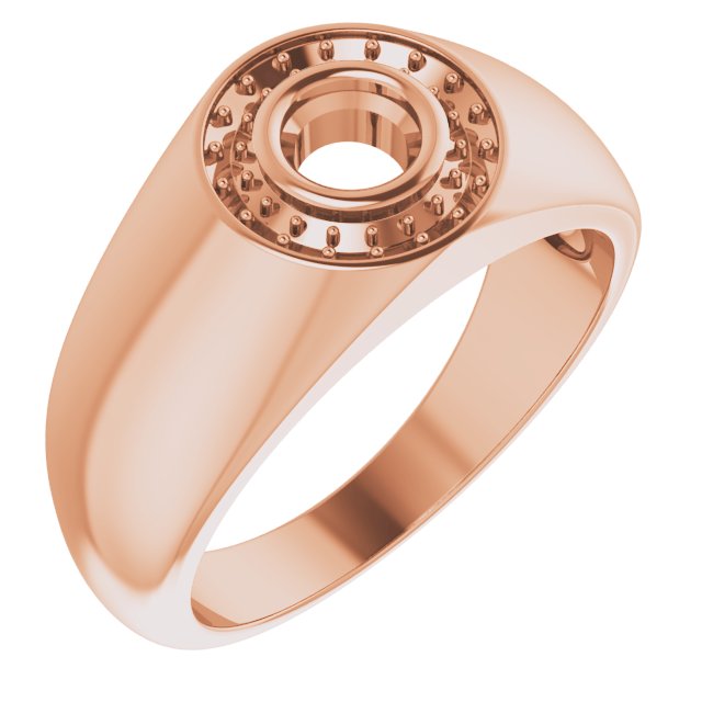 18K Rose 4.8mm Round Ring Mounting