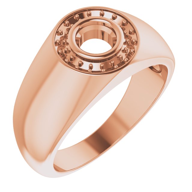 18K Rose 5.2mm Round Ring Mounting