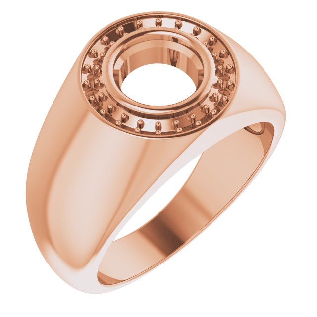 18K Rose 7.4mm Round Ring Mounting