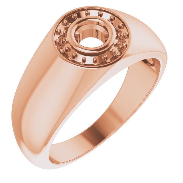 10K Rose 4.4mm Round Ring Mounting