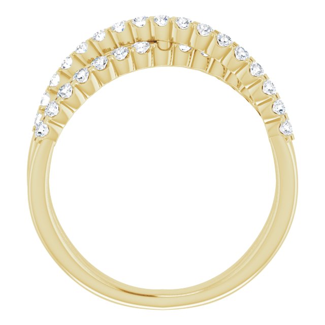 14K Yellow Gold 1/2 CTW Lab-Grown Diamond Criss-Cross Ring