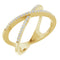 14K Yellow Gold 1/6 CTW Natural Diamond Criss-Cross Ring