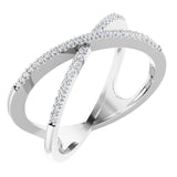 14K White Gold 1/6 CTW Natural Diamond Criss-Cross Ring