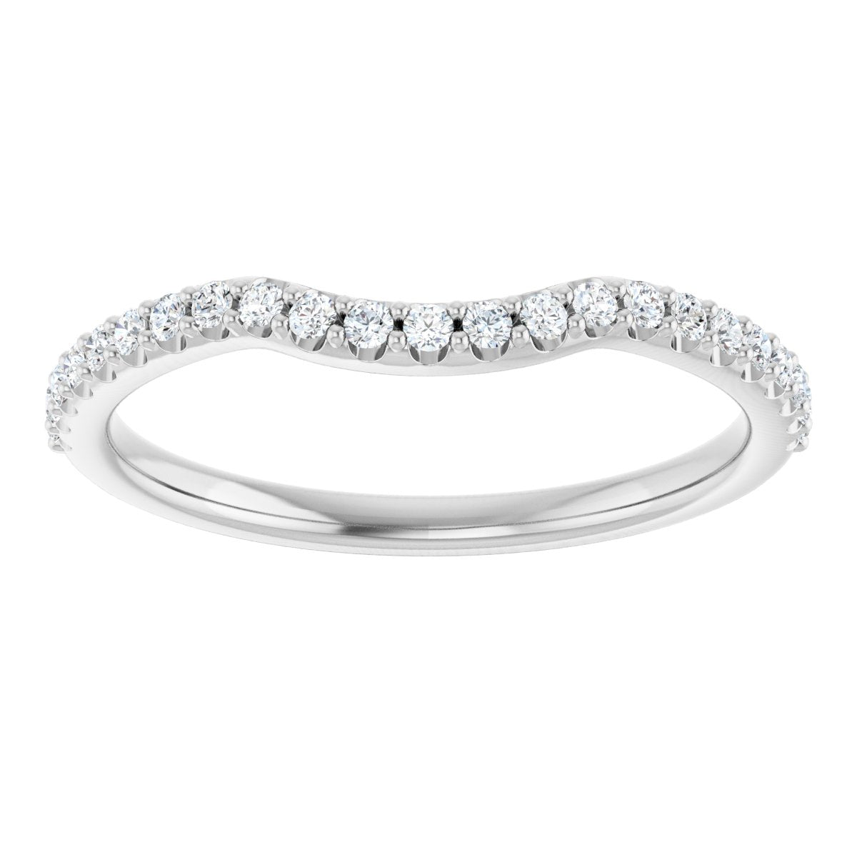14K White Gold 1/5 CTW Natural Diamond Contour Band