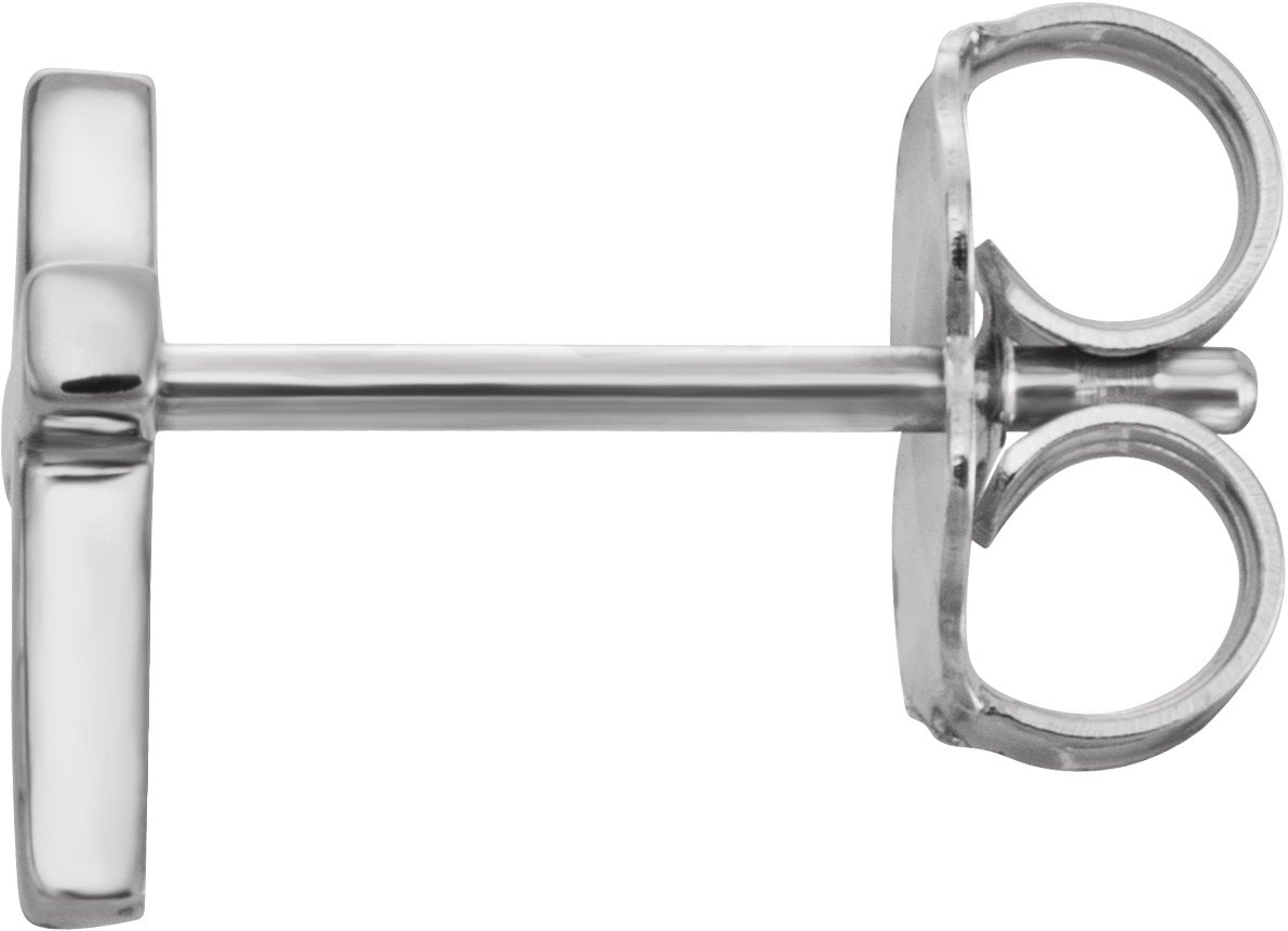 Sterling Silver 7.5mm Cross Single Earring