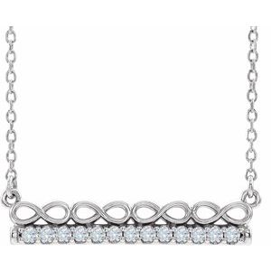 Sterling Silver 1/5 CTW Natural Diamond Infinity-Inspired Bar 18" Necklace