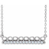 14K White 1/5 CTW Natural Diamond Infinity-Inspired Bar 18" Necklace