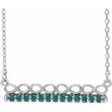 Platinum Natural Alexandrite Infinity-Inspired Bar 16" Necklace