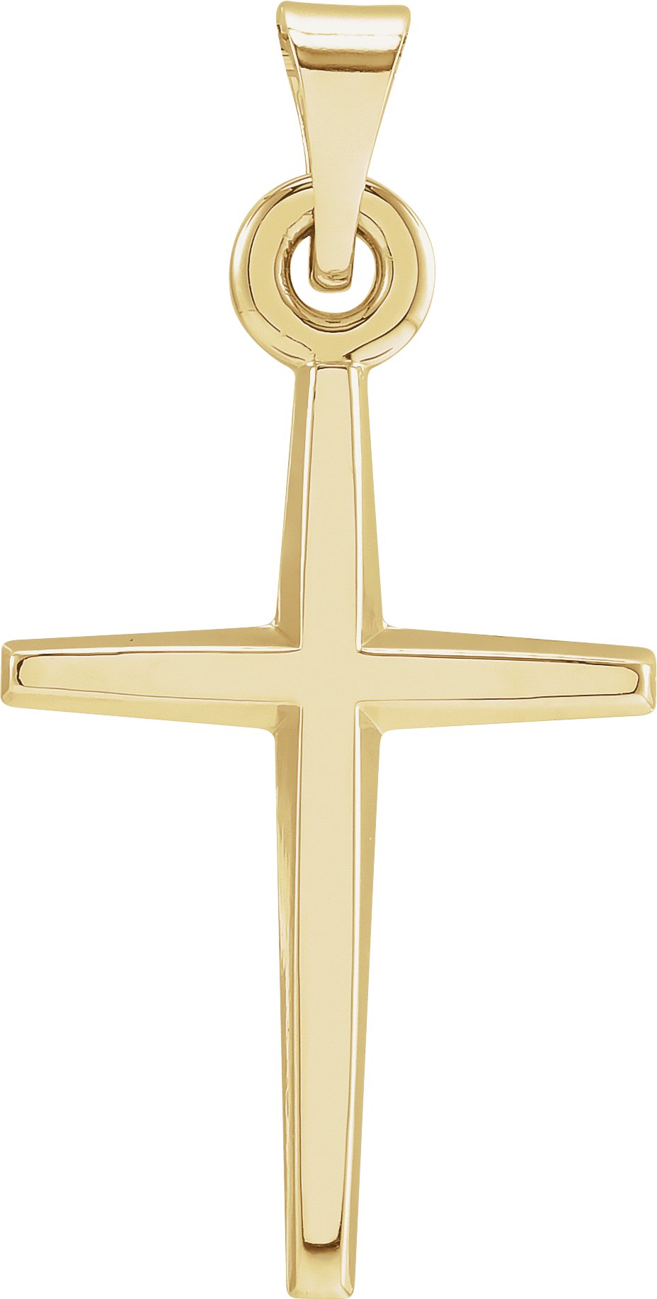 14K Yellow Gold 23.38x11.75 mm Cross Pendant