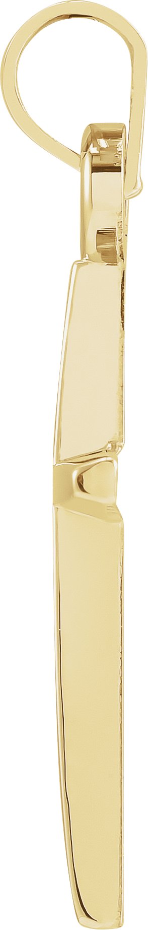 14K Yellow Gold 23.38x11.75 mm Cross Pendant