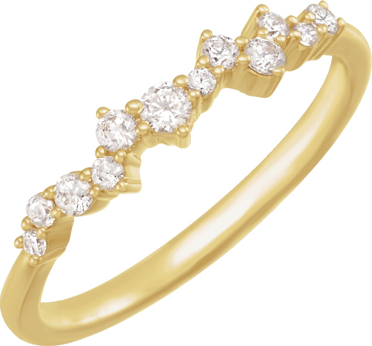 14K Yellow Gold 1/4 CTW Lab-Grown Diamond Scattered Stackable Ring