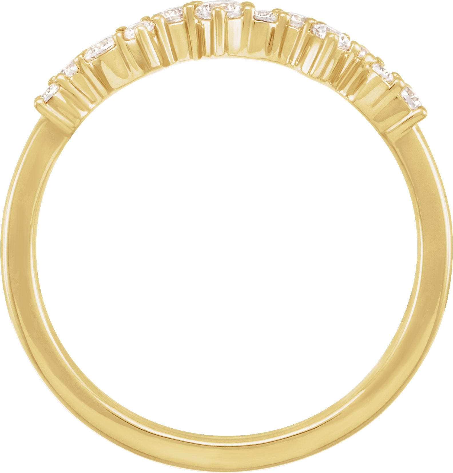 14K Yellow Gold 1/4 CTW Lab-Grown Diamond Scattered Stackable Ring