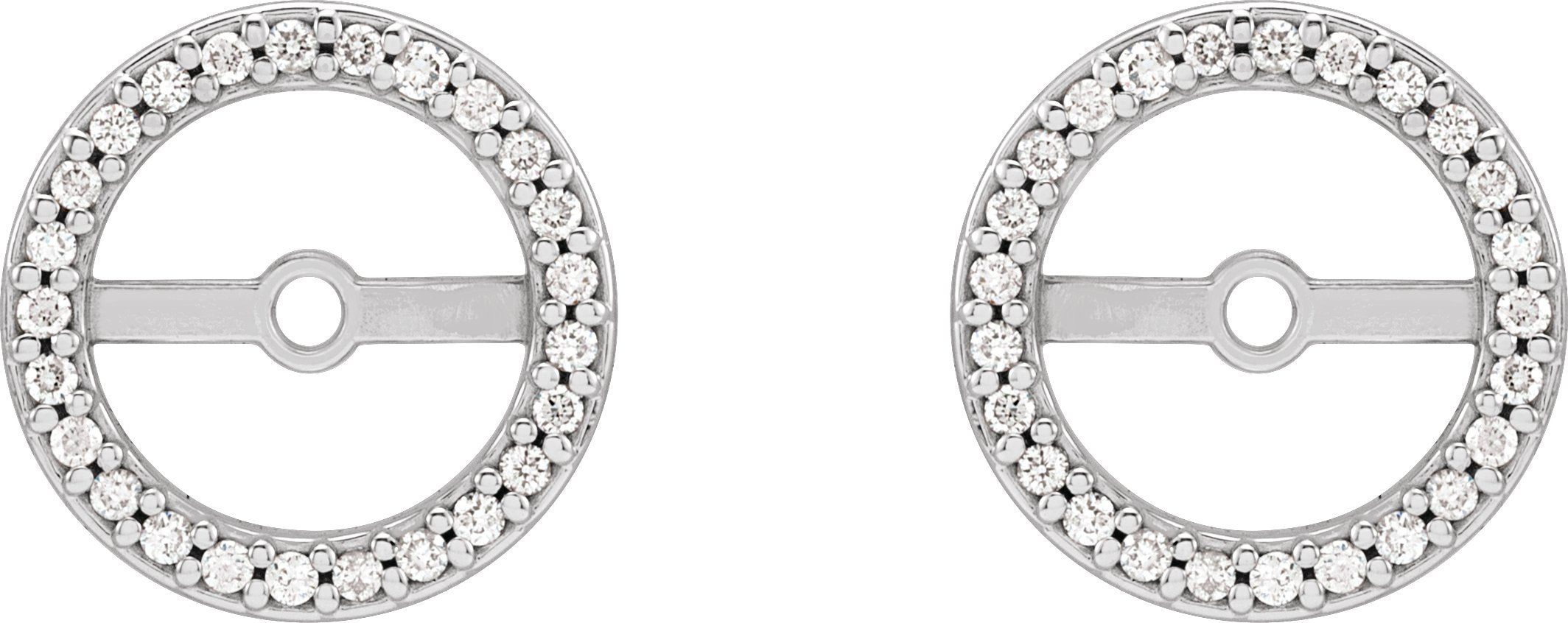 14K White Gold 1/8 CTW Natural Diamond Earring Jackets with 7 mm ID