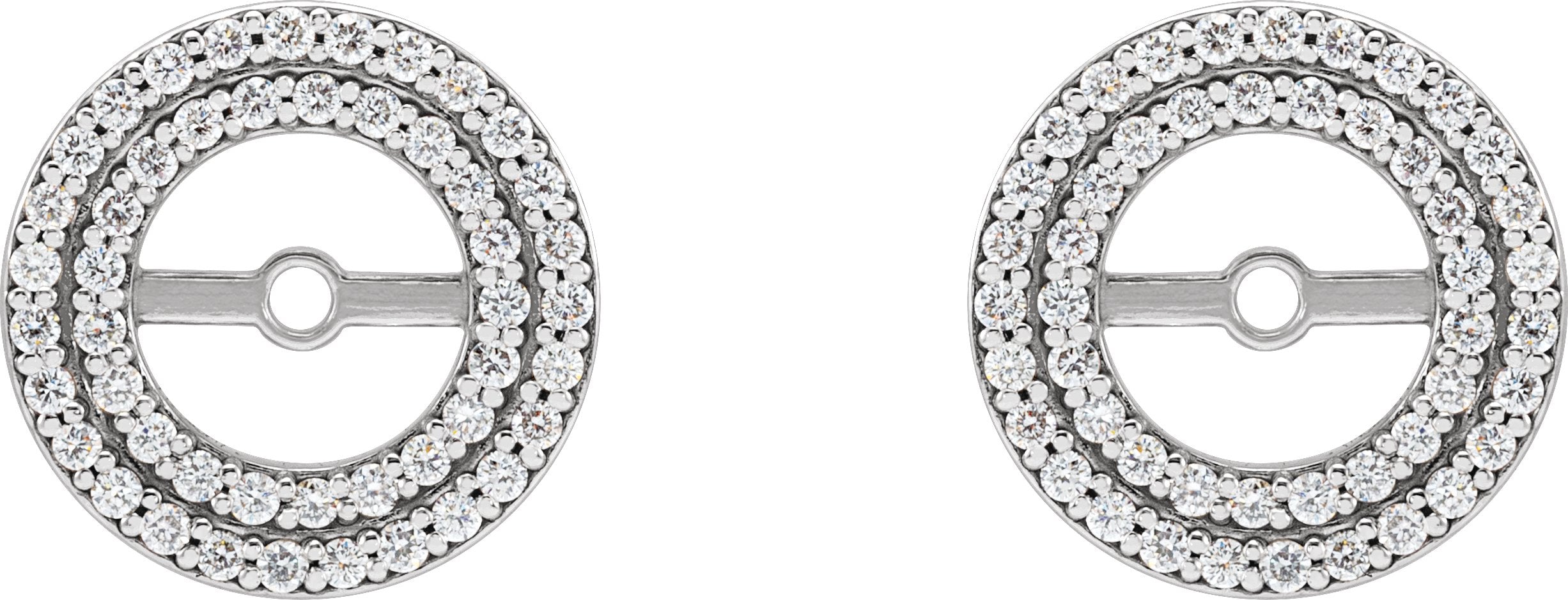 14K White Gold 1/4 CTW Natural Diamond Earring Jackets