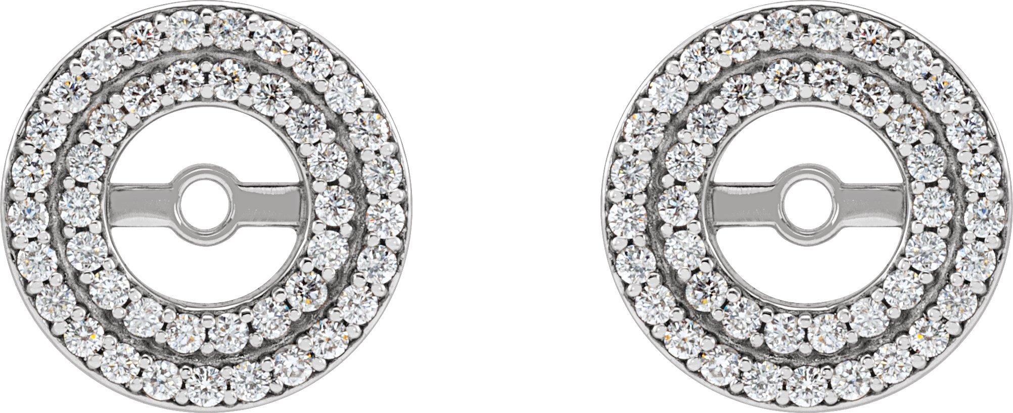 14K White Gold 1/4 CTW Diamond Earring Jackets