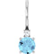 88002 / Pendant / Set / Platinum / Round / Natural Aquamarine / 4Mm :: 0.015 Ct / Natural Diamond / Si2-Si3, GH / Polished / Natural Aquamarine And .015 Ct Natural Diamond Charm/Pendant