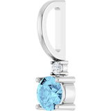 88002 / Pendant / Set / Platinum / Round / Natural Aquamarine / 4Mm :: 0.015 Ct / Natural Diamond / Si2-Si3, GH / Polished / Natural Aquamarine And .015 Ct Natural Diamond Charm/Pendant