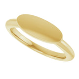 14K Yellow Gold 13x5.5 mm Oval Signet Ring
