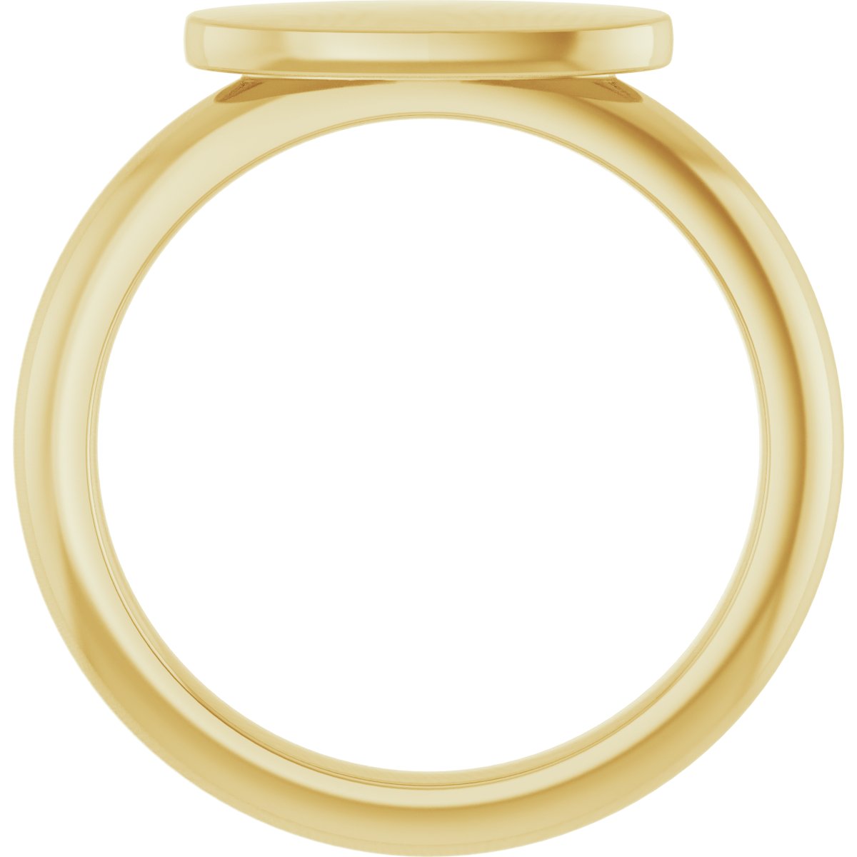14K Yellow Gold 13x5.5 mm Oval Signet Ring