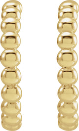 14K Yellow Gold Beaded 17mm Hoop Earrings