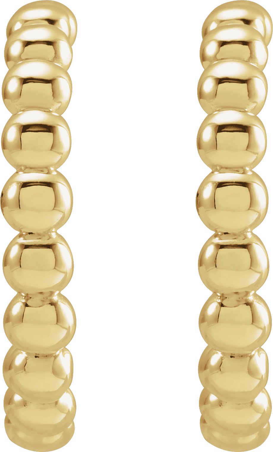 14K Yellow Gold Beaded 17mm Hoop Earrings