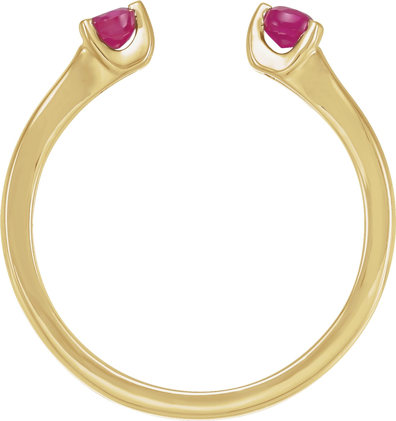 14K Yellow Gold Natural Ruby Negative Space Ring
