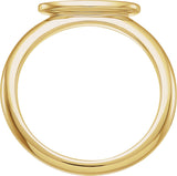 14K Yellow Gold 13x5.5 mm Oval Signet Ring