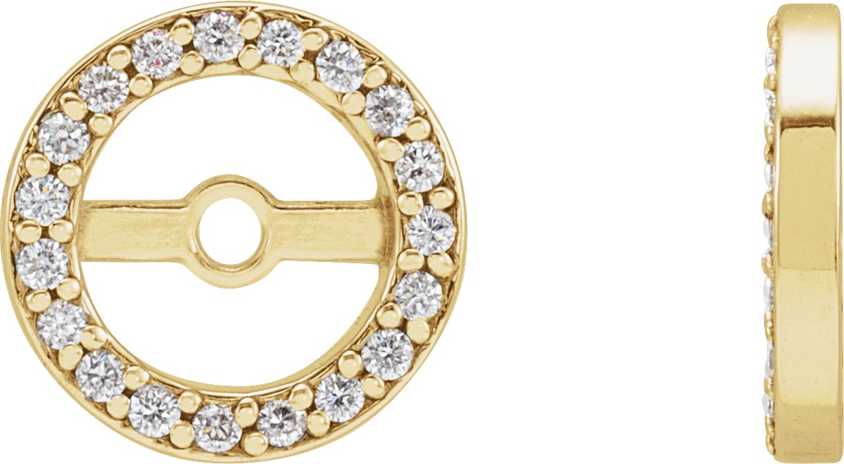 14K Yellow Gold 1/8 CTW Natural Diamond Earring Jackets with 5.3 mm ID