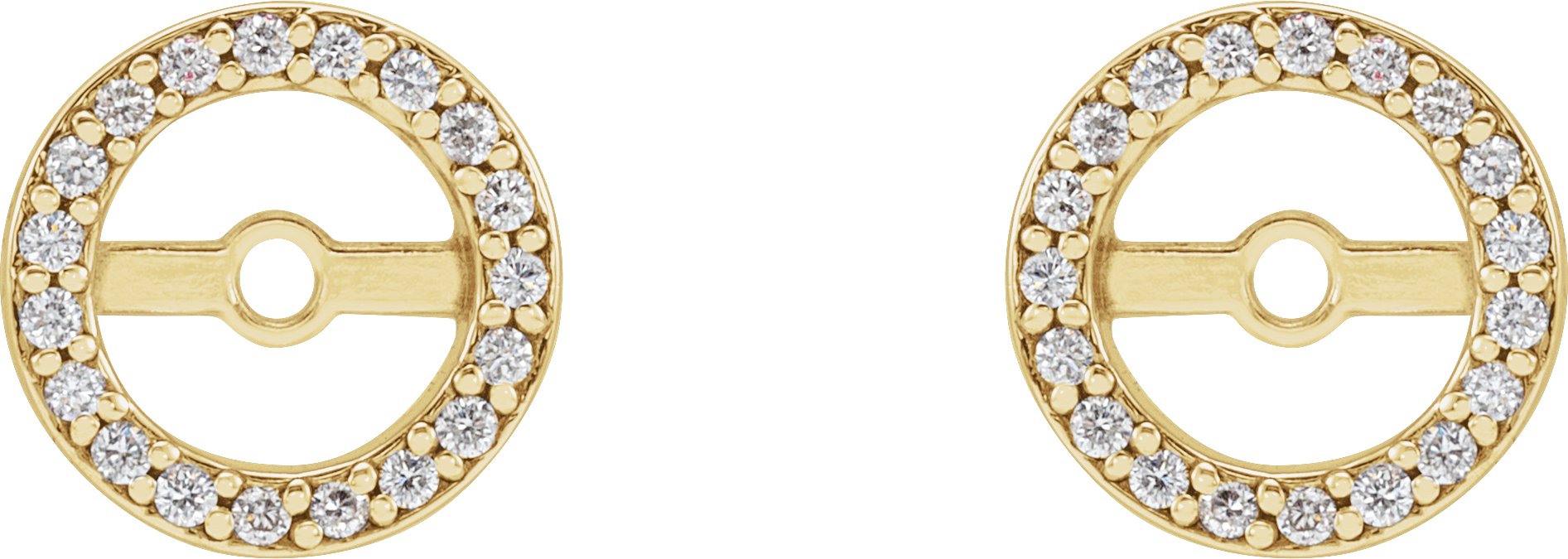 14K Yellow Gold 1/8 CTW Natural Diamond Earring Jackets with 5.3 mm ID