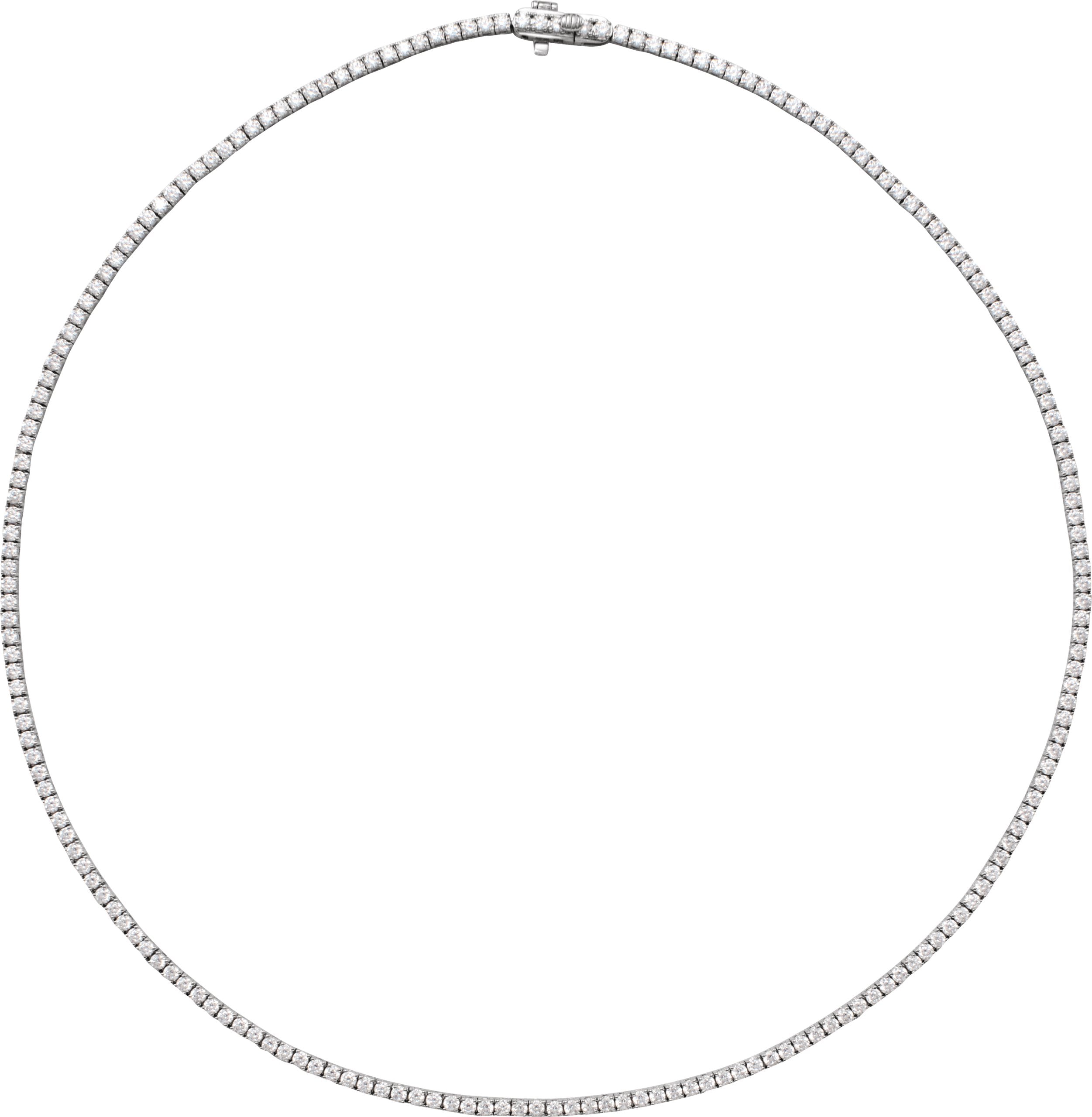 688853 / Necklace / Set / 14K White / Round / Lab-Grown Diamond / 2Mm :: 5 7/8 Ctw / Si1-Si2, GH / 16 In / Polished / 5 7/8 Ctw Lab-Grown Diamond Line Necklace