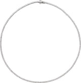 688853 / Necklace / Set / 14K White / Round / Lab-Grown Diamond / 2Mm :: 5 7/8 Ctw / Si1-Si2, GH / 16 In / Polished / 5 7/8 Ctw Lab-Grown Diamond Line Necklace