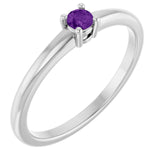 14K White Natural Natural Amethyst Ring