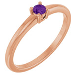 14K Rose Natural Natural Amethyst Ring