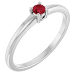 Platinum Natural Ruby Ring