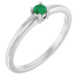 Platinum Natural Emerald Ring