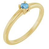 14K Yellow Natural Sky Blue Topaz Ring