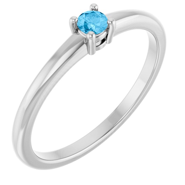 Platinum Natural Swiss Blue Topaz Ring