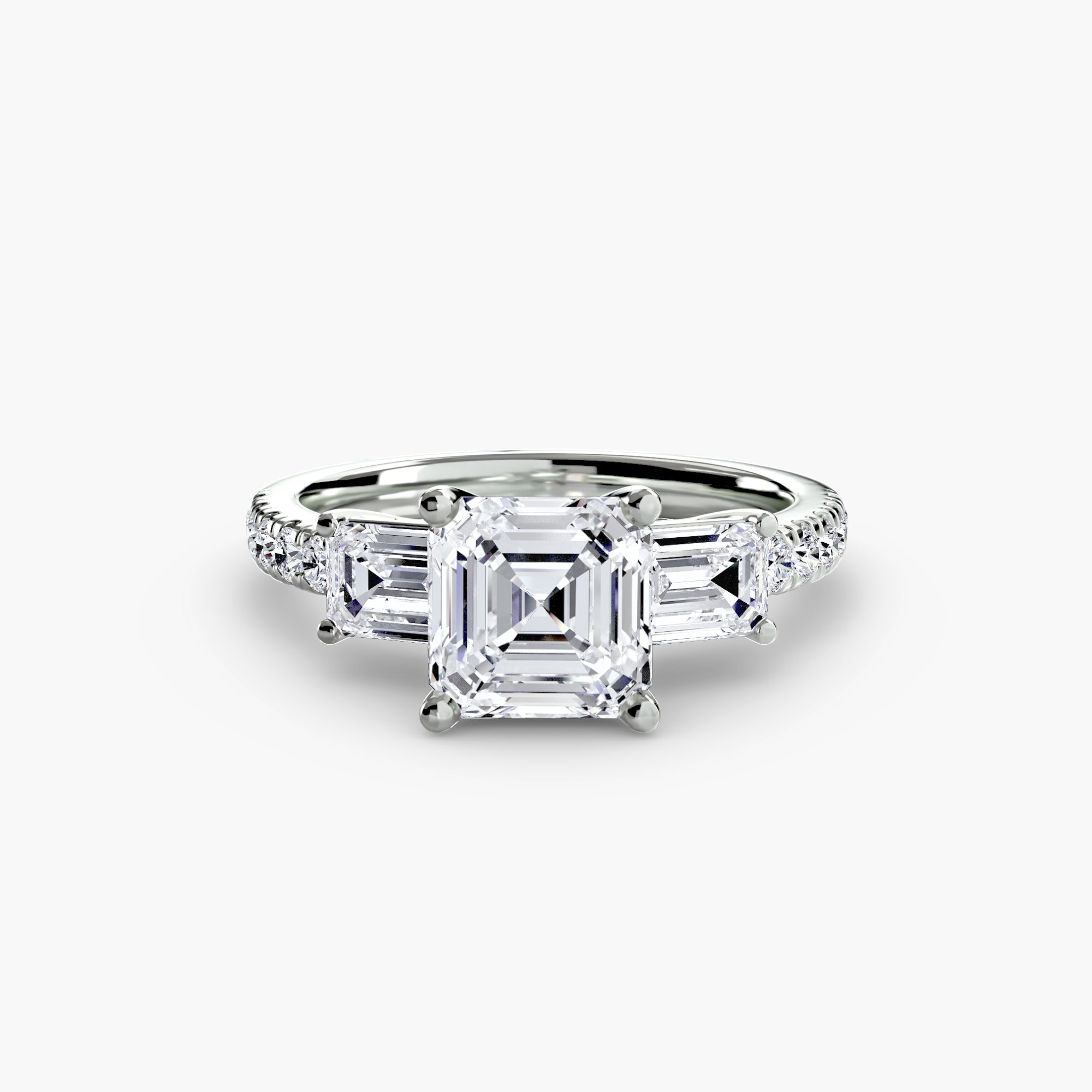 Three-Stone Ring with Pavé Volume 4